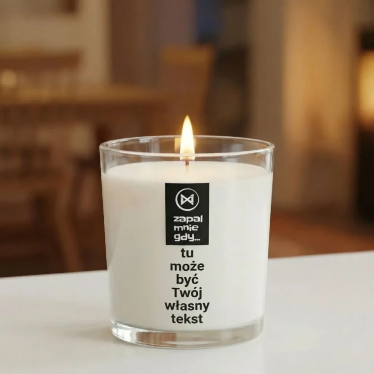 Świeca sojowa JAKULO 365 ml Zapal mnie gdy, personalizowany nadruk na szkle
