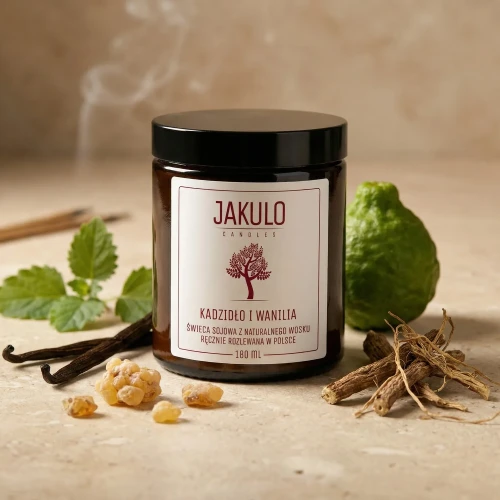 Swieca sojowa Kadzidlo i Wanilia 180ml - JAKULO