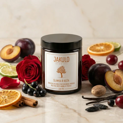 Swieca sojowa Sliwka i Roza 180ml - JAKULO