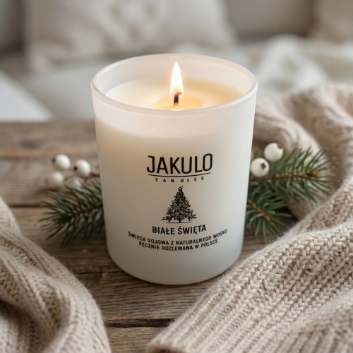 Świeca sojowa JAKULO Premium Białe Święta