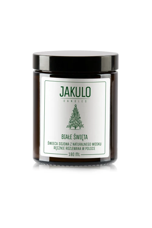 Białe Święta świeca sojowa 180ml z aromatem świątecznym